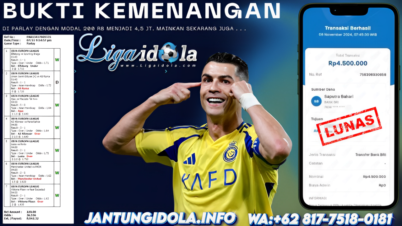 INFO KEMENANGAN PARLAY 8 NOVEMBER 2024