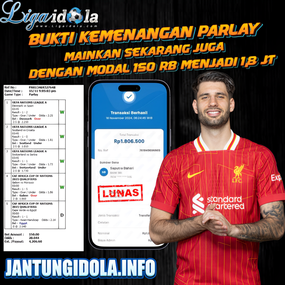 INFO KEMENANGAN PARLAY 16 NOVEMBER 2024